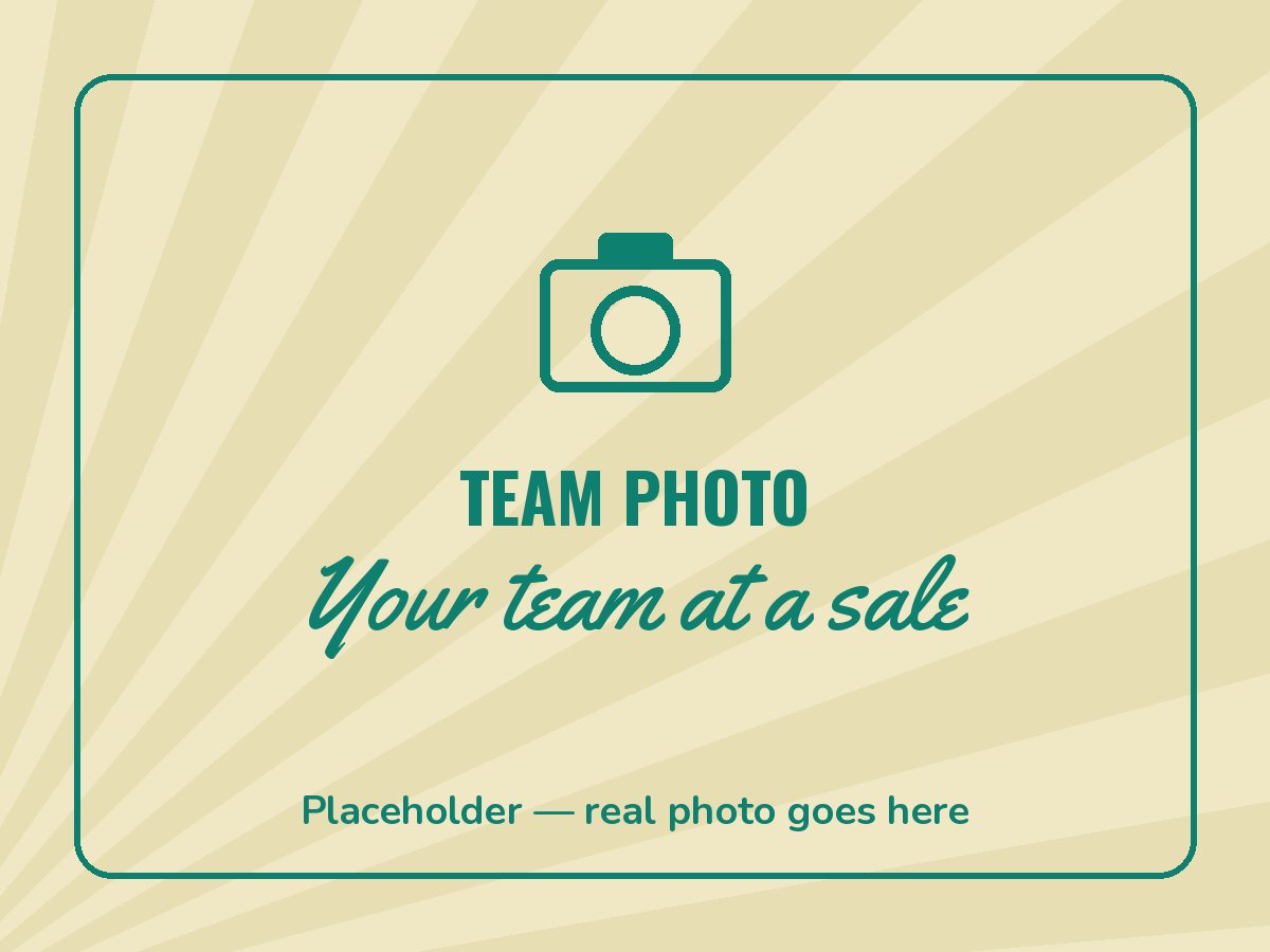 Photo placeholder — the team at a sale